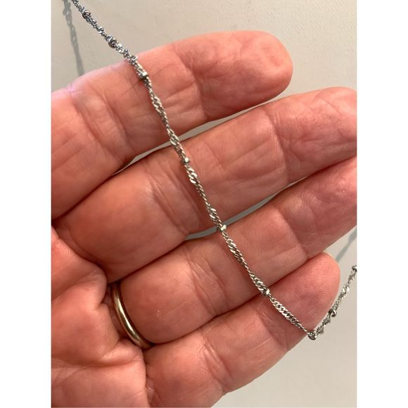 Dainty Silver Rope with Bead Chain - Picture 2 of 3
